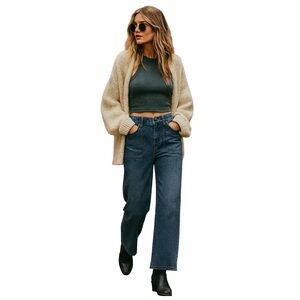 Sincerely Jules Blue Women's Straight Jeans Cotton Blend Cottage Core Boho